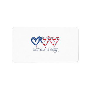 USA Flag Patriotic Hearts 4th of July Sweet Land o Label