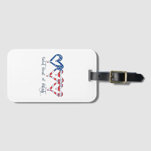 USA Flag Patriotic Hearts 4th of July Sweet Land o Luggage Tag
