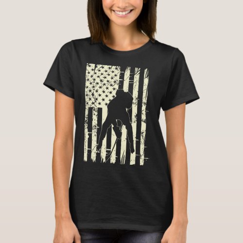 Usa Flag Patriotic Ice Hockey Ice Hockey Player Ho T_Shirt