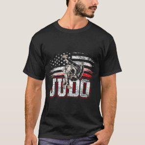 USA Flag Patriotic Judoist Martial Art Judo T-Shirt