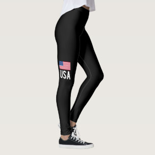 USA Flag Patriotic Leggings