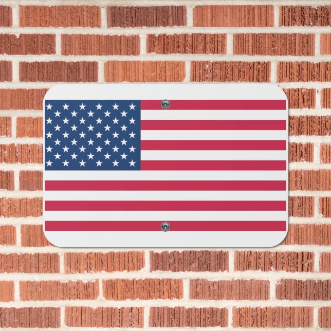 USA Flag Patriotic Metal Signs (In Situ(Brick))