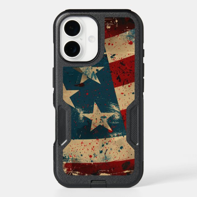 USA Flag Patriotic Otterbox iPhone Case (Back)