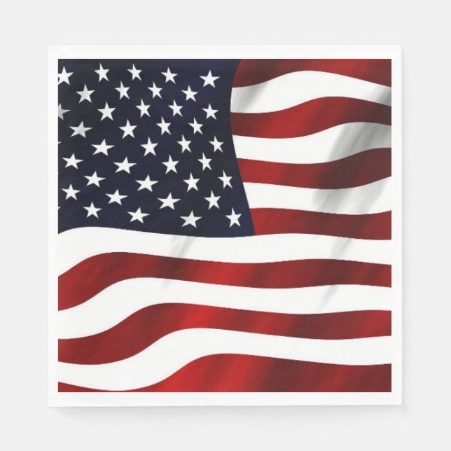 USA Flag Patriotic Paper Napkin (Front)