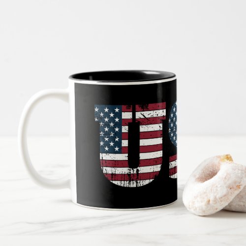 USA flag patriotic rogue style Two_Tone Coffee Mug