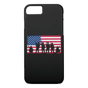USA Flag Patriotic Soldiers Military Army Veteran iPhone 8/7 Case