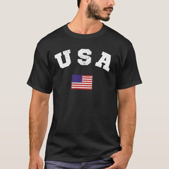 USA  Flag Patriotic T-Shirt (Front)