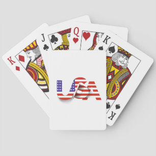 USA Flag – Patriotic USA Typography Poker Cards