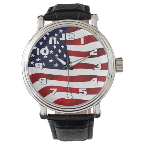 USA Flag Patriotic Watch