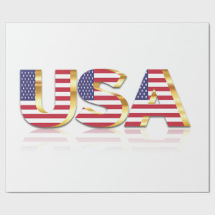 USA Flag Patriotic Wrapping Paper