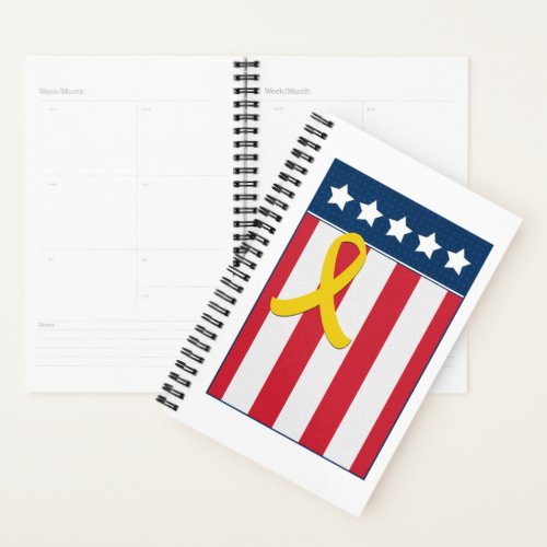 USA Flag Patriotic Yellow Ribbon Day Planner
