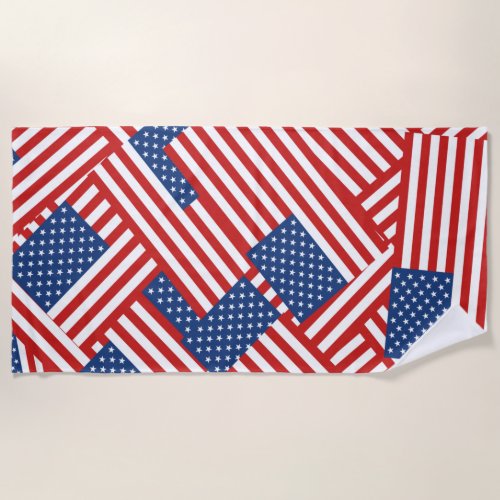 USA Flag Pattern Beach Towel