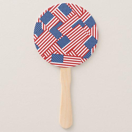 USA Flag Pattern Hand Fan