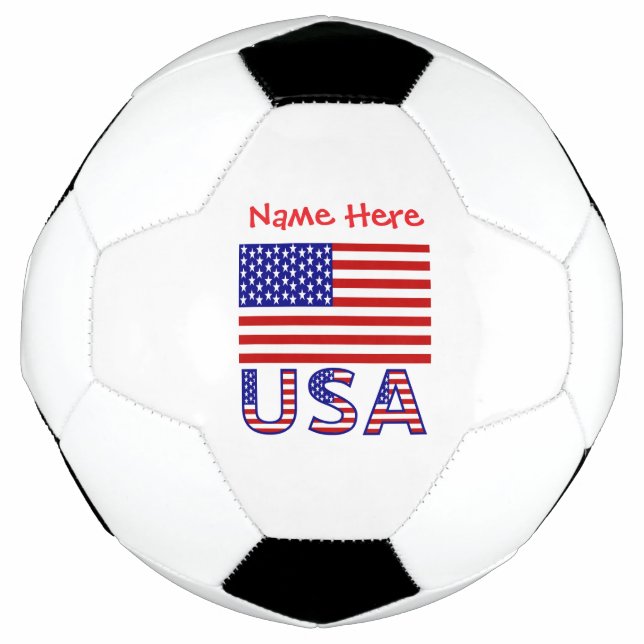 USA Flag Personalized  Soccer Ball (Front)
