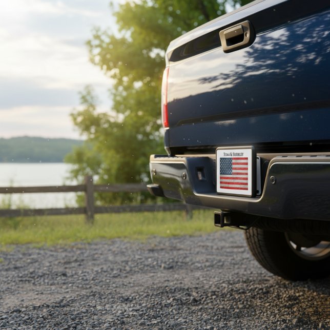 USA Flag Personalized Trailer Hitch Cover (USA Flag Personalized Trailer Hitch Cover)