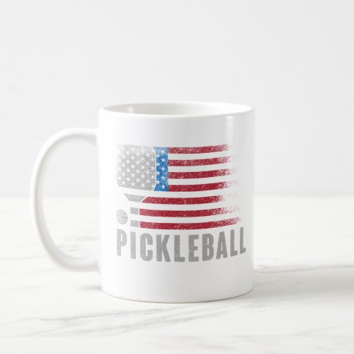 USA Flag Pickleball Fan Best Gift For Sports Lover Coffee Mug