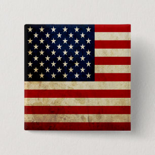 USA Flag Pinback Button