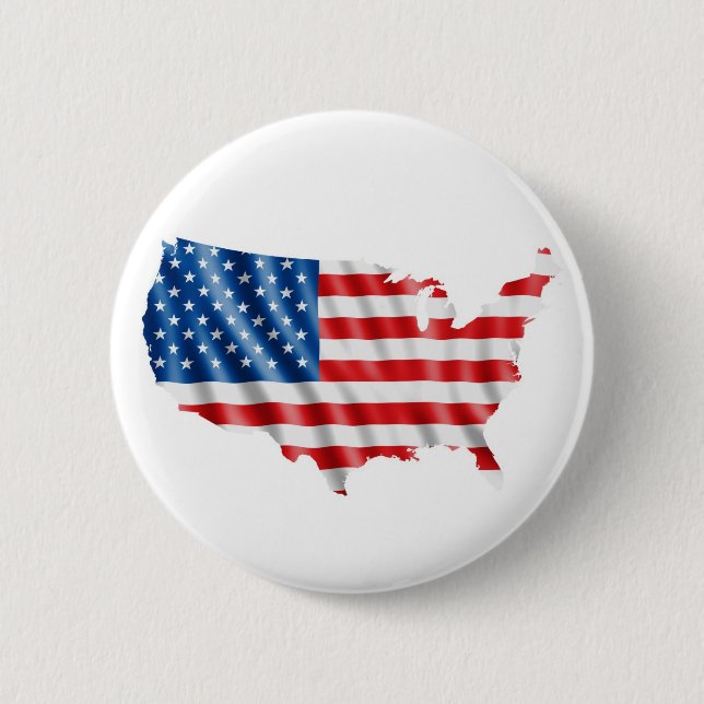 USA Flag Pinback Button (Front)