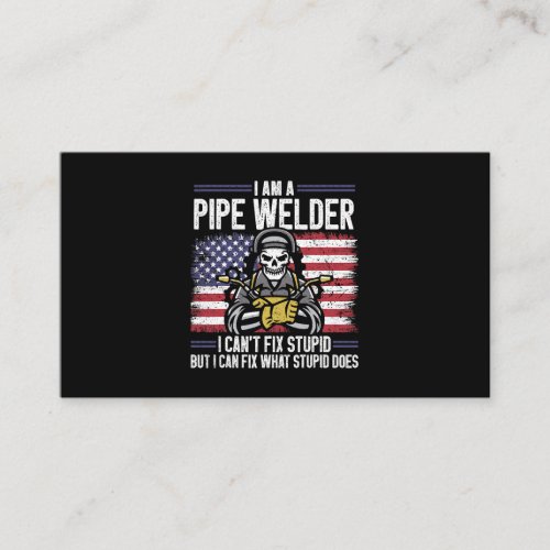 USA Flag Pipe Welder Welding Business Card
