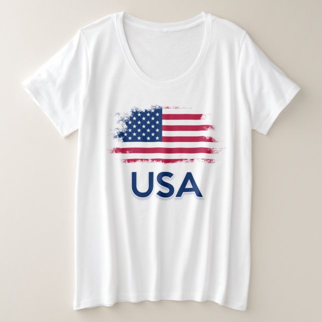 USA Flag Plus Size  Plus Size T-Shirt (Design Front)