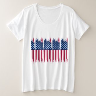 USA Flag Plus Size  T-Shirt