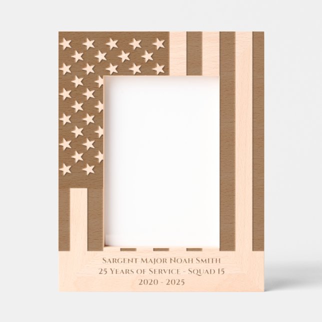 USA Flag Police Retirement  Engraved Frames (Front)