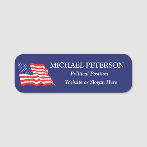 USA FLAG Political Campaign Custom  Name Tag