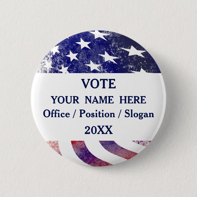 USA Flag Political Presidential Campaign  Button (Front)