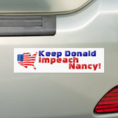 USA Flag Politics Keep Donald impeach Nancy Pelosi Bumper Sticker (On Car)
