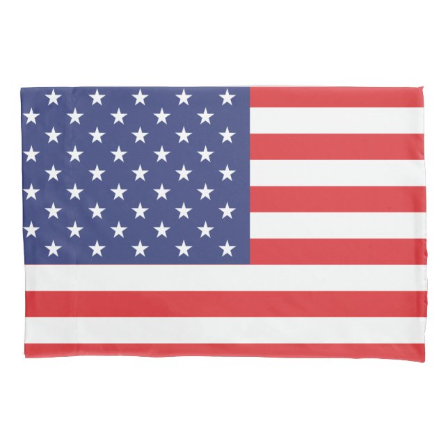 USA Flag Print Patriotic Pillow Case (Front)