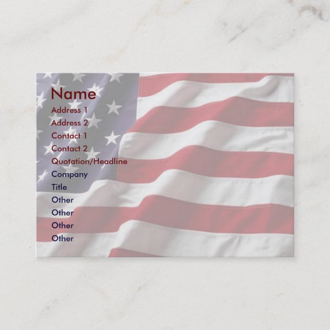USA Flag Profile Card (Front)