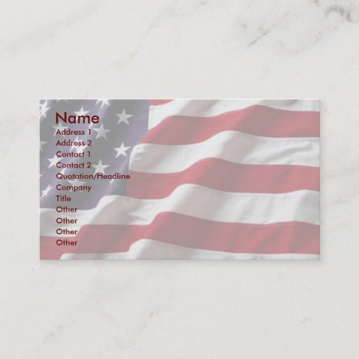 Customizable USA Flag Profile Card Business Card Templates