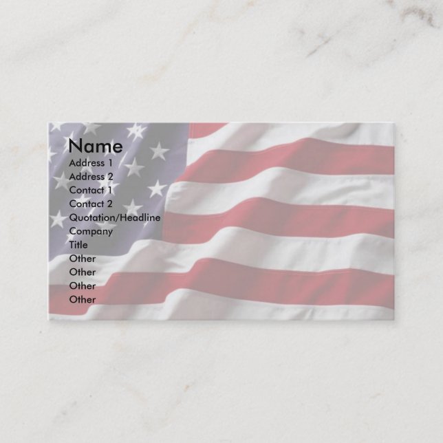 USA Flag Profile Card (Front)