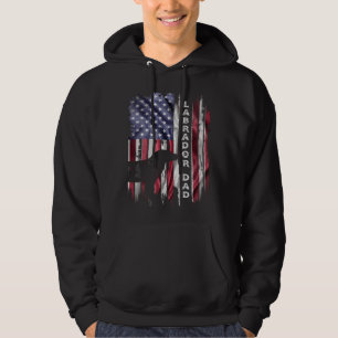 USA Flag Proud Labrador Retriever Lab Dad Silhouet Hoodie