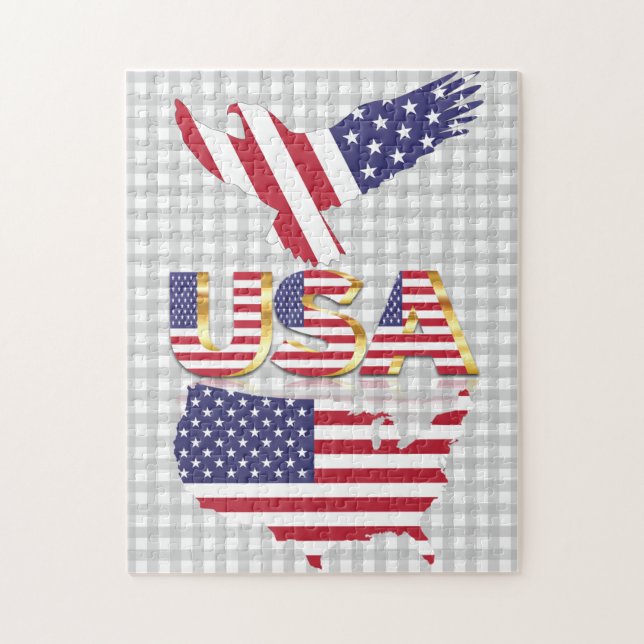 USA Flag Puzzle Patriotic American (Vertical)