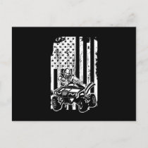 USA Flag Quad Racing ATV Rider Offroad Gift Postcard