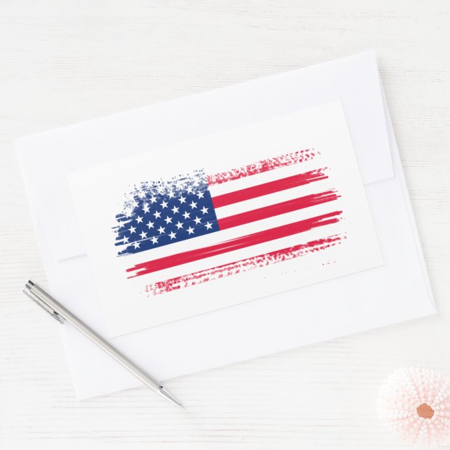 USA flag  Rectangular Sticker (Envelope)