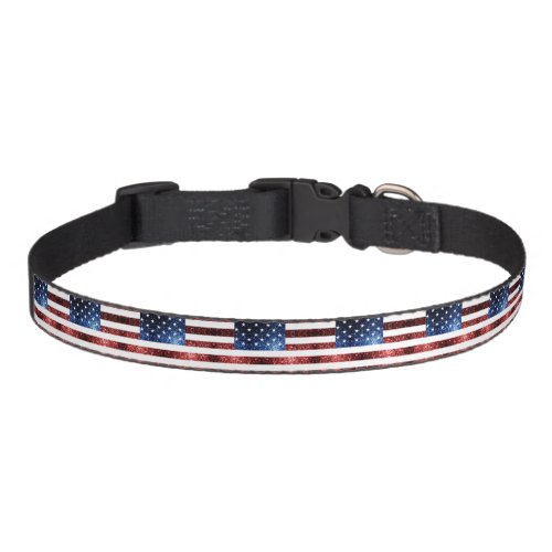 USA flag red and blue sparkles glitters Pet Collar