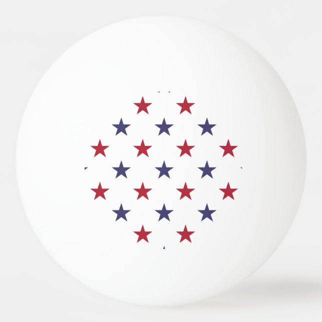 USA Flag Red and Flag Blue Stars Ping-Pong Ball (Front)