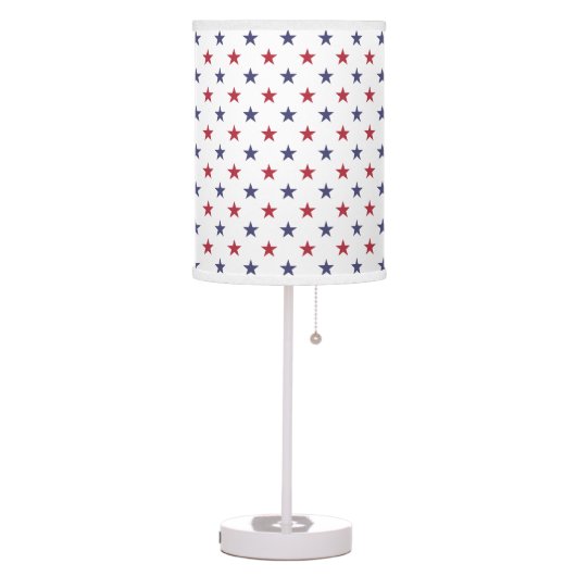 USA Flag Red and Flag Blue Stars Table Lamp (Left)