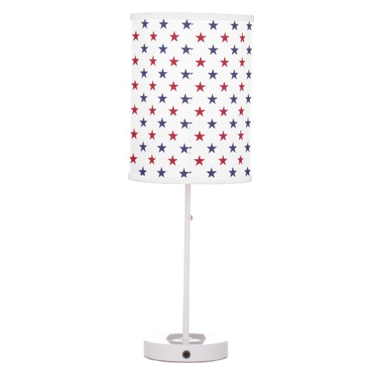 USA Flag Red and Flag Blue Stars Table Lamp (Back)