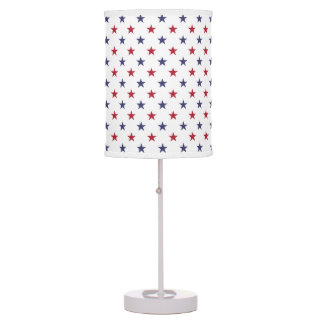 USA Flag Red and Flag Blue Stars Table Lamp