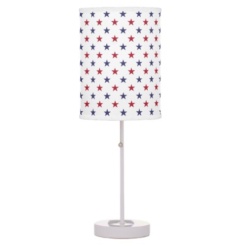 USA Flag Red and Flag Blue Stars Table Lamp