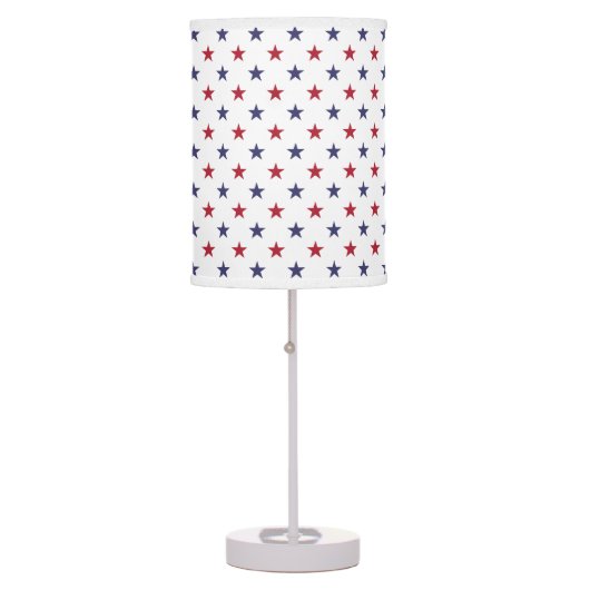USA Flag Red and Flag Blue Stars Table Lamp (Front)