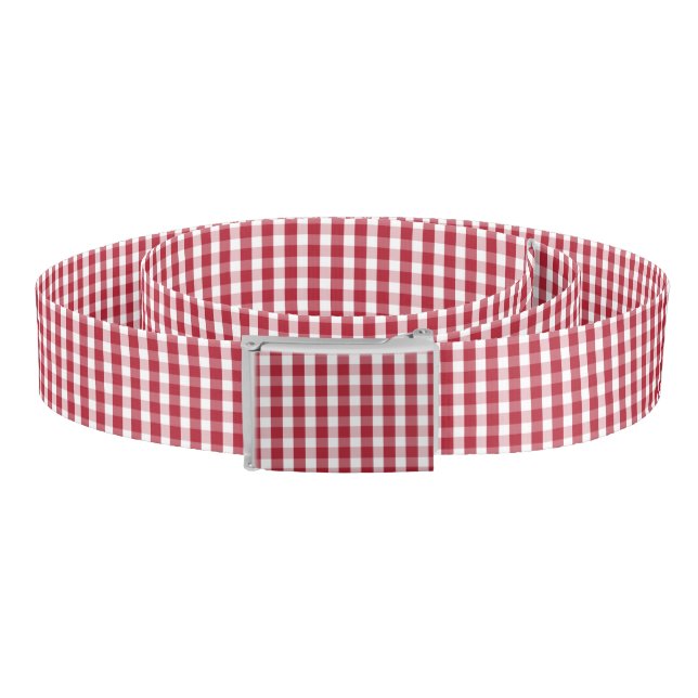 USA Flag Red and White Gingham Checked Belt (Coil)