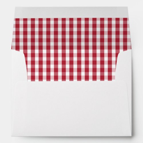 USA Flag Red and White Gingham Checked Envelope