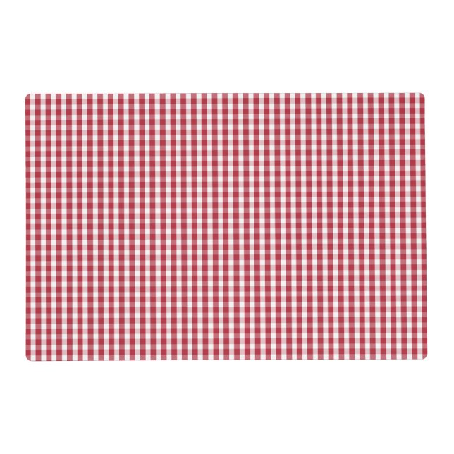 USA Flag Red and White Gingham Checked Placemat (Front)