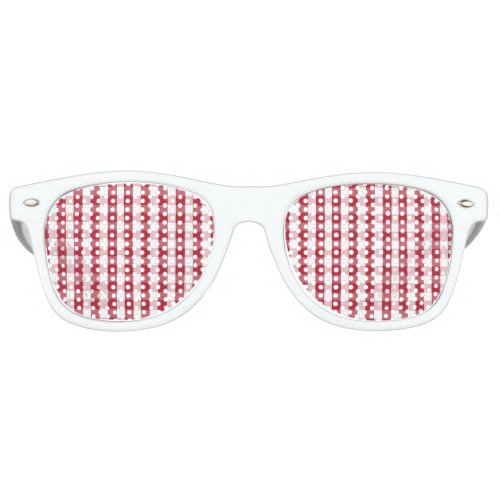 USA Flag Red and White Gingham Checked Retro Sunglasses