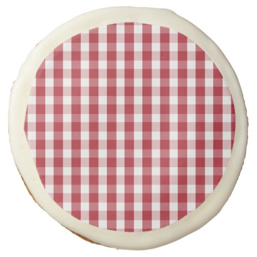 USA Flag Red and White Gingham Checked Sugar Cookie