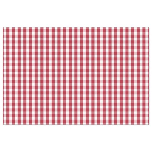 USA Flag Red and White Gingham Checked Tissue Paper